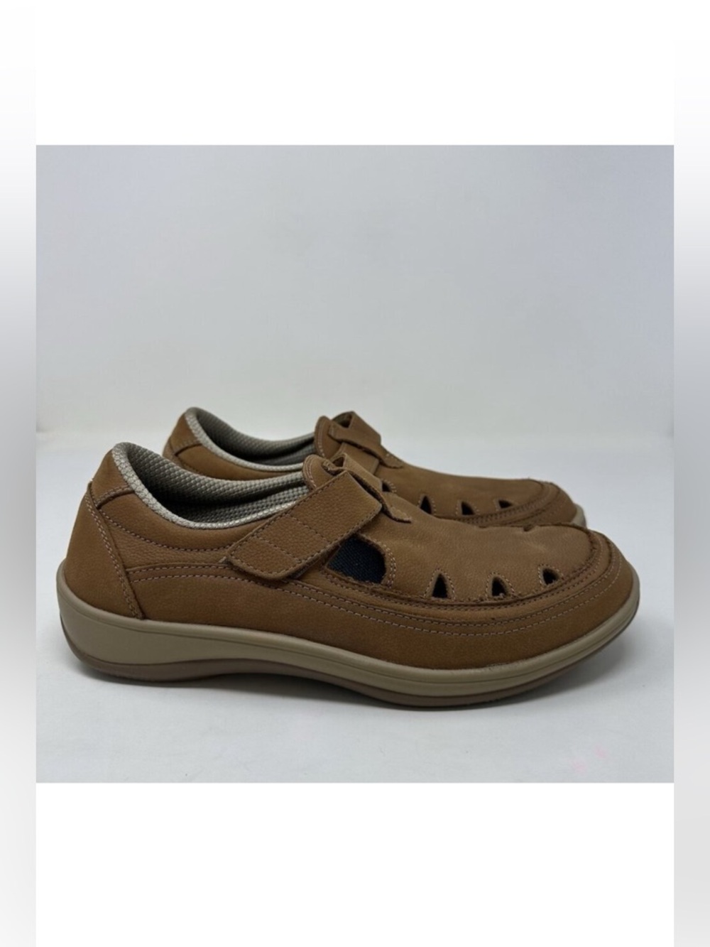 Orthofeet Serene 896 Sandal Size 10 B Close Toe Brown Leather Comfort‎